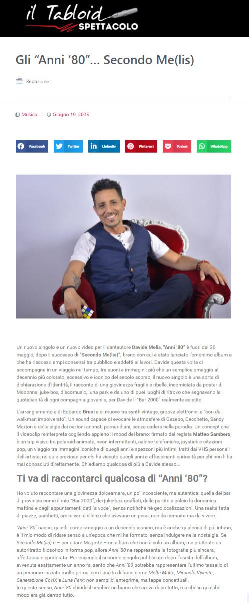 Davide Melis su Il Tabloid (19-062025)